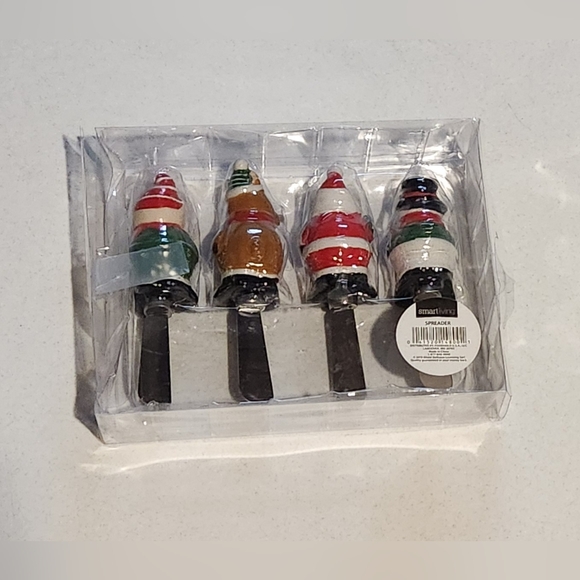 New Ceramic Christmas Cheese Spreaders Knives Snowman Santa Reindeer - Picture 3 of 6